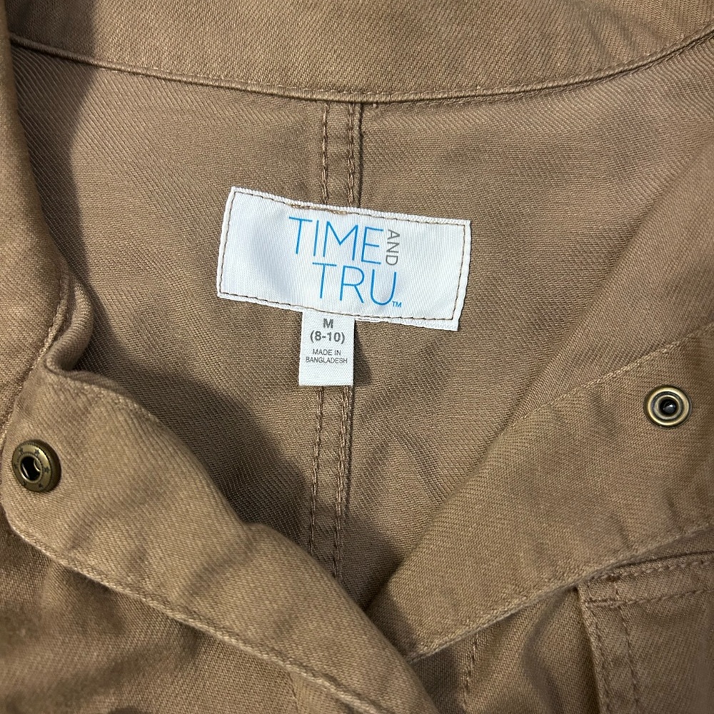 Time and Tru Brown Utility Jacket Womens M(8-10) - Picture 4 of 6
